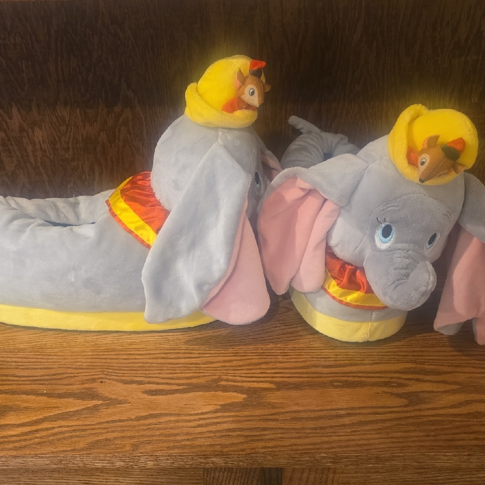 Dinsey Dumbo Plush Slippers with Timothy Hat